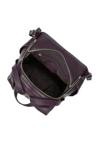 Wittchen - Damski plecak ze skóry z ukrytym zamkiem. Kolor: fioletowy. Materiał: skóra. Wzór: paski, haft. Styl: elegancki #2