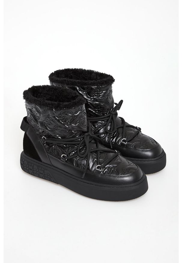 Pinko - Śniegowce damskie skórzane Yoko 19 PINKO. Materiał: skóra