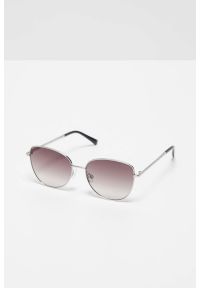 MOODO - Okulary przeciwsłoneczne z metalowymi oprawkami szare. Kolor: szary. Wzór: jednolity, gładki #1