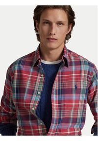 Polo Ralph Lauren Koszula 710P00629002 Czerwony Custom Fit. Typ kołnierza: polo. Kolor: czerwony. Materiał: bawełna