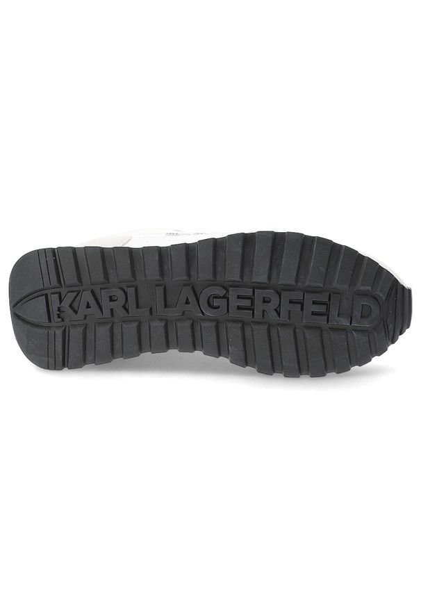 Białe Sneakersy Karl Lagerfeld Stylowe Obuwie Męskie Premium. Okazja: na spacer. Kolor: biały. Materiał: guma, materiał, skóra. Szerokość cholewki: normalna. Sport: turystyka piesza