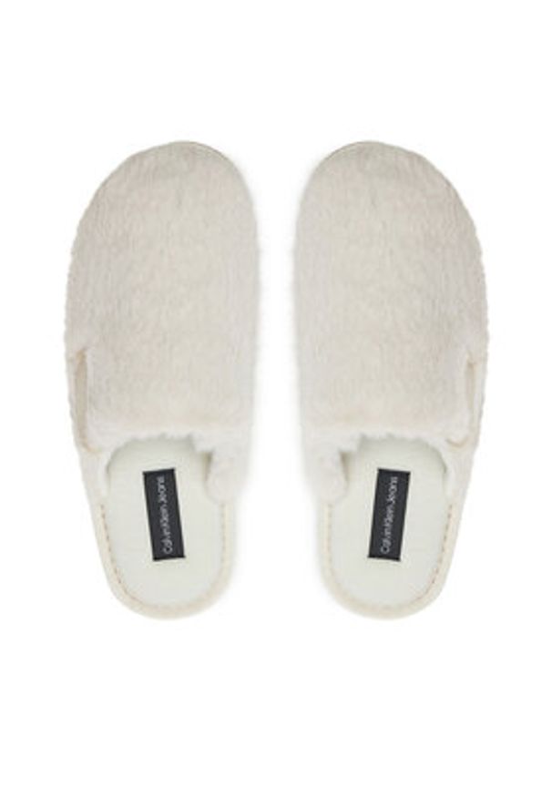 Calvin Klein Jeans Kapcie Hotel Slipper Fur After Glow YW0YW01593 Écru. Materiał: materiał