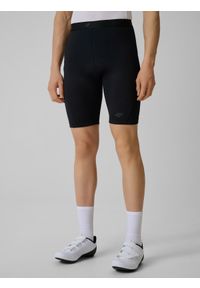 4f - 4F Spodenki kolarskie z żelową wkładką męskie - czarne M. Kolor: czarny. Materiał: skóra, materiał, włókno. Długość: długie. Sport: kolarstwo #2