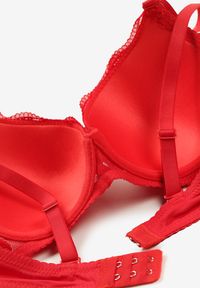 Renee - Czerwony Biustonosz Typu Full Cup z Koronką Ellanis. Kolor: czerwony. Materiał: koronka. Wzór: koronka