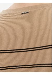 Liu Jo Sweter MF3001 MS99E Brązowy Slim Fit. Kolor: brązowy. Materiał: syntetyk
