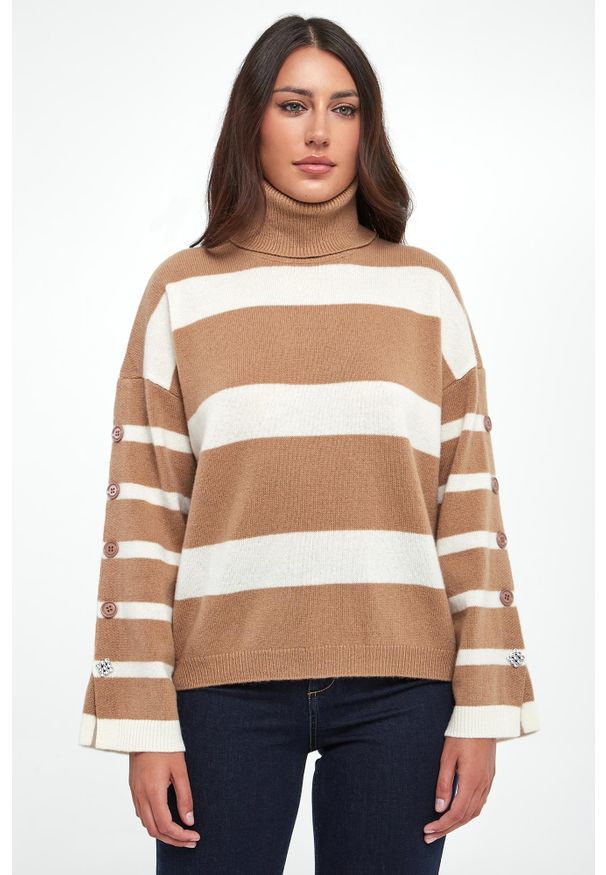 Liu Jo - Golf damski wełniany LIU JO. Typ kołnierza: golf. Materiał: wełna