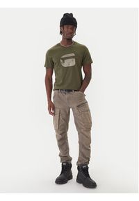 G-Star RAW - G-Star Raw T-Shirt Finger Print Burger D26041-C506 Zielony ciemny Regular Fit. Kolor: zielony. Materiał: bawełna. Wzór: nadruk #3