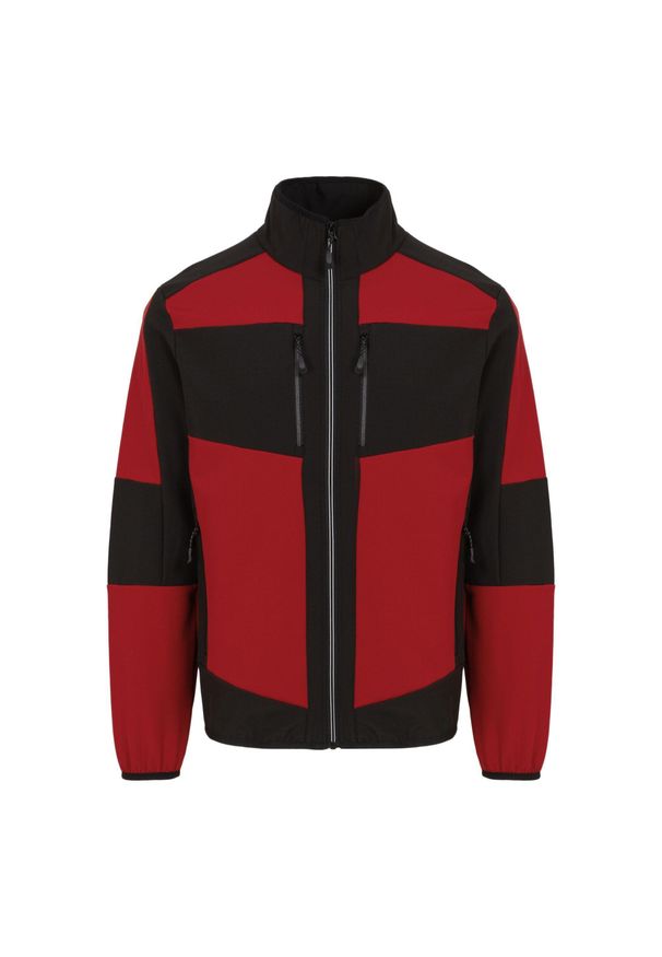 Regatta - Kurtka Unisex Dla Dorosłych EVolve 2 Layer Soft Shell. Kolor: czerwony, wielokolorowy, czarny. Materiał: elastan, poliester, materiał. Sport: turystyka piesza
