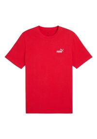 Puma - Męska Koszulka Essentials No 1 Small Logo T-shirt. Kolor: czerwony. Sport: turystyka piesza