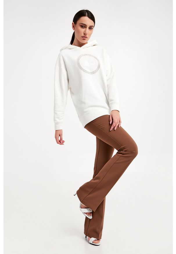 Elisabetta Franchi - Bluza ELISABETTA FRANCHI. Typ kołnierza: kaptur. Długość: długie. Wzór: haft, ażurowy