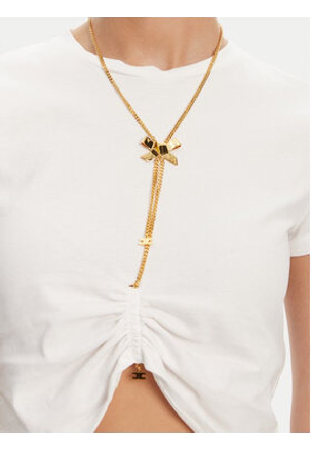 Elisabetta Franchi T-Shirt MA-006-51E2 Biały Regular Fit. Kolor: biały. Materiał: bawełna