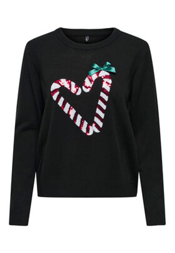 only - ONLY Sweter Xmas Shine 15355004 Czarny Regular Fit. Kolor: czarny. Materiał: syntetyk
