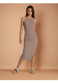 Sinsay - Sukienka maxi na ramiączkach - brązowy. Kolor: brązowy. Długość rękawa: na ramiączkach. Długość: maxi #1