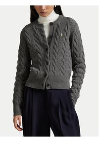 Polo Ralph Lauren Kardigan 211972104500 Szary Slim Fit. Typ kołnierza: polo. Kolor: szary. Materiał: wełna #5