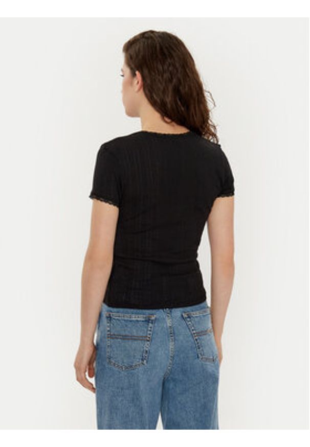 Tommy Jeans T-Shirt DW0DW19493 Czarny Slim Fit. Kolor: czarny. Materiał: bawełna