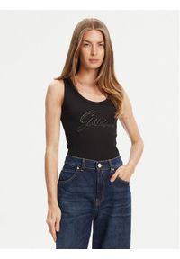 Guess Top W5YP00 KCXJ2 Czarny Regular Fit. Kolor: czarny. Materiał: syntetyk