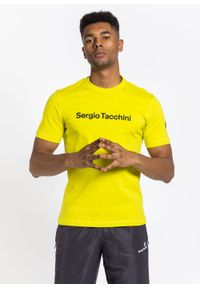 SERGIO TACCHINI - Koszulka męska Sergio Tacchini Robin (39226-510). Kolor: żółty. Materiał: dresówka. Sport: tenis