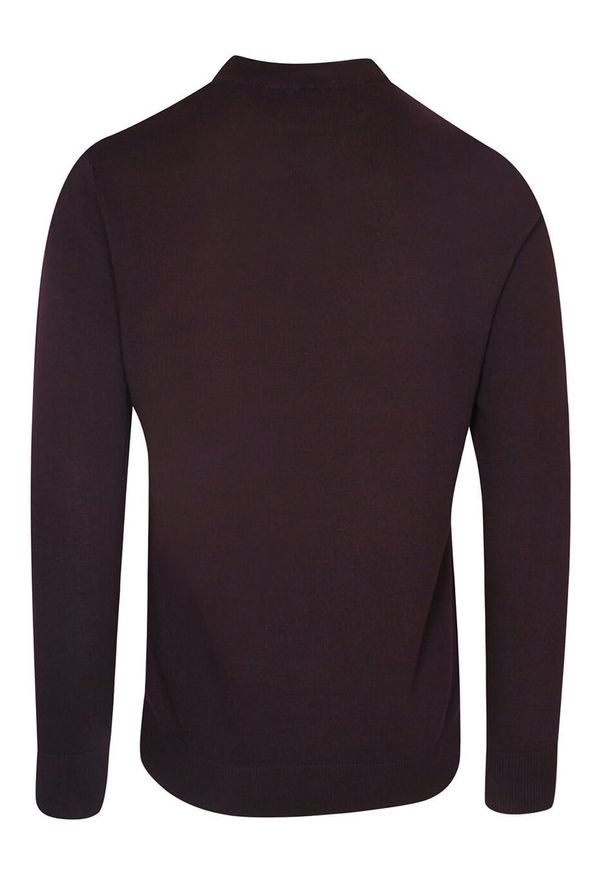 Półgolf Burgundowy Bawełniany, Prosty Krój, Klasyczny, Męski -Brave Soul. Kolor: czerwony. Materiał: bawełna. Sezon: zima, jesień. Styl: klasyczny