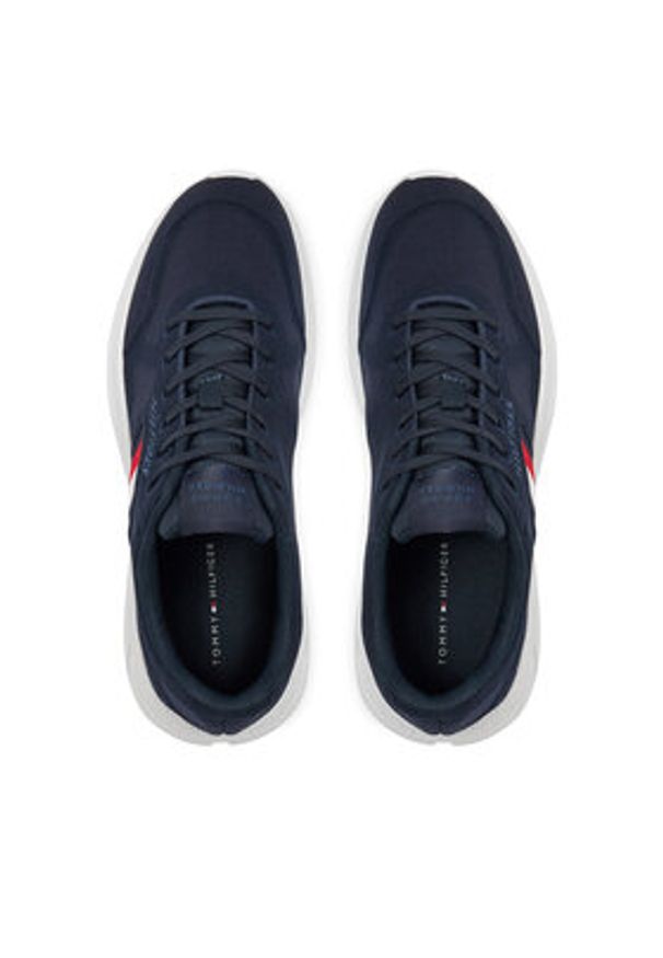 TOMMY HILFIGER - Tommy Hilfiger Sneakersy Modern Runner Knit Evo Ess FM0FM05245 Granatowy. Kolor: niebieski. Materiał: materiał