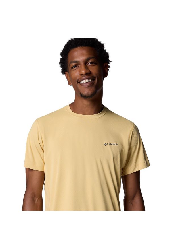columbia - Koszulka sportowa męska Columbia Zero Rules. Kolor: żółty. Materiał: poliester. Długość rękawa: krótki rękaw. Długość: krótkie