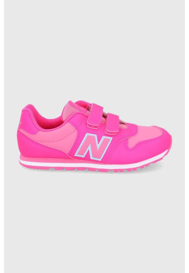 New Balance Buty dziecięce PV500WNP kolor różowy. Nosek buta: okrągły. Zapięcie: rzepy. Kolor: różowy. Materiał: guma
