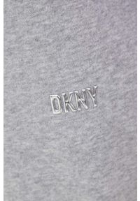 DKNY - Dkny spodnie dresowe damskie kolor szary gładkie. Kolor: szary. Materiał: dresówka. Wzór: gładki #2