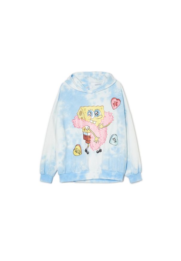 Cropp - Niebieska bluza z kapturem SpongeBob - Turkusowy. Typ kołnierza: kaptur. Kolor: turkusowy. Materiał: bawełna, dzianina. Wzór: nadruk
