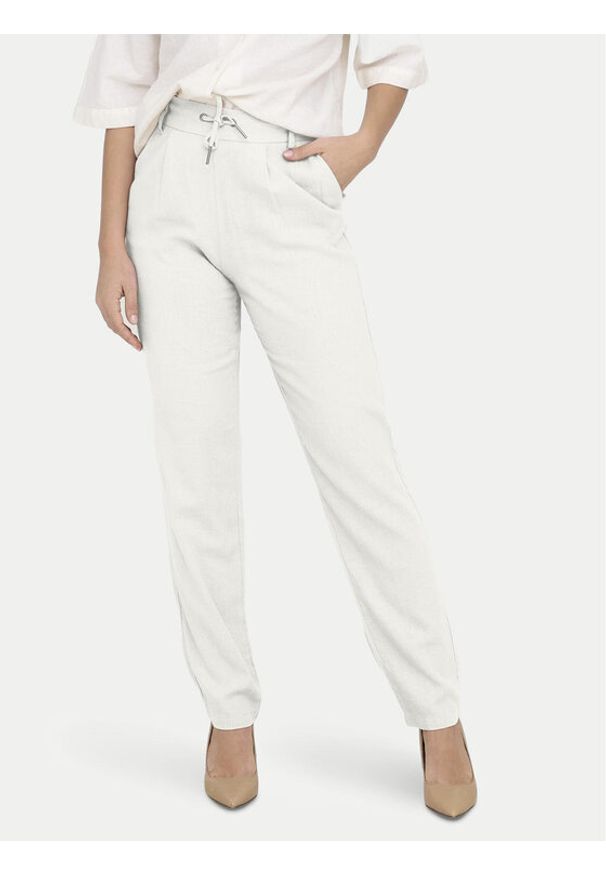 only - ONLY Spodnie materiałowe Caro Poptrash 15278710 Biały Comfort Fit. Kolor: biały. Materiał: wiskoza