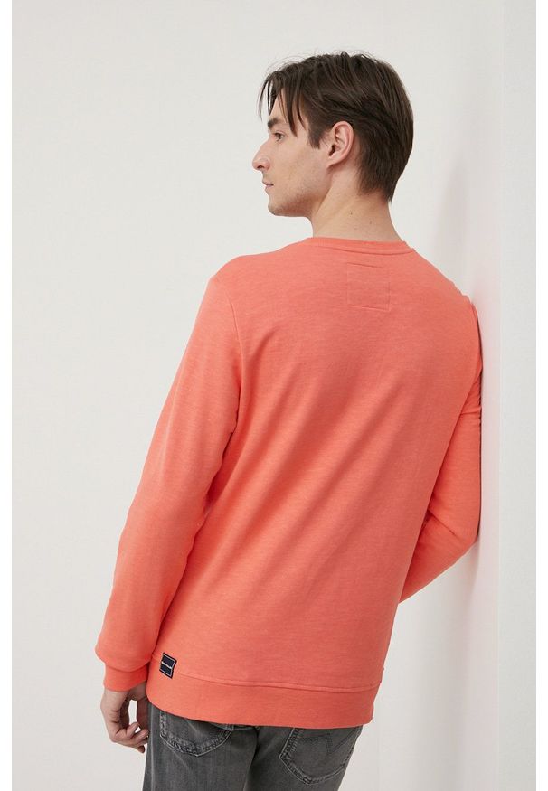 Tom Tailor bluza bawełniana męski kolor pomarańczowy. Okazja: na co dzień. Kolor: pomarańczowy. Materiał: bawełna. Wzór: gładki. Styl: casual