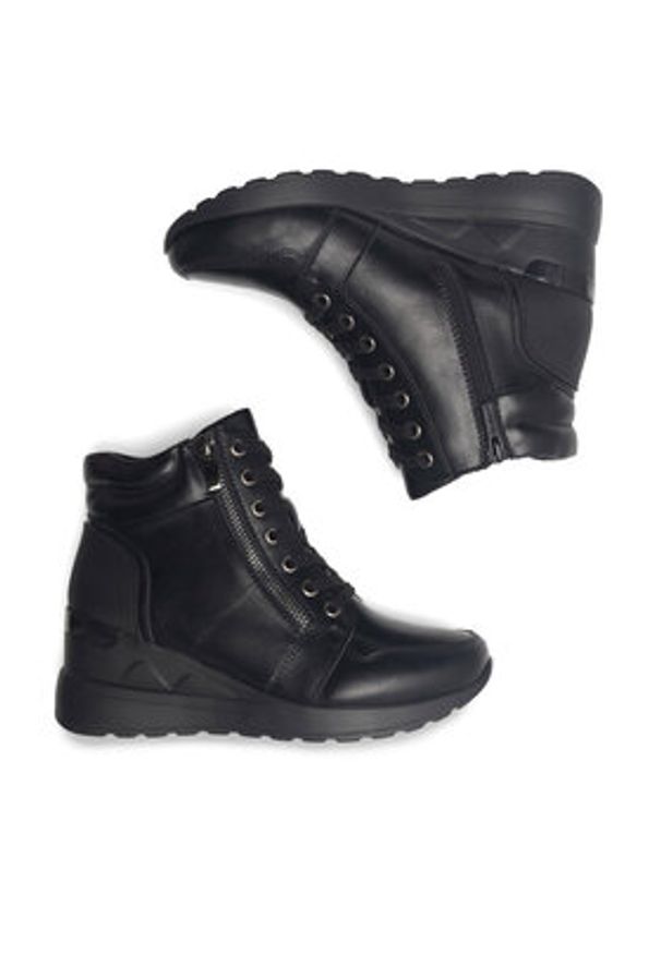 Clara Barson Botki AUGUSTA WS2229-47 Czarny. Kolor: czarny. Materiał: skóra