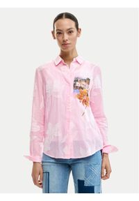 Desigual Koszula Cam Pinkjack 26SWCW12 Różowy Regular Fit. Kolor: różowy. Materiał: bawełna #1