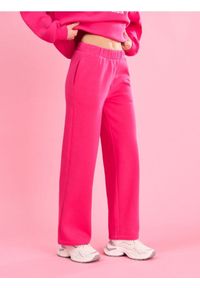 Sinsay - Spodnie dresowe straight leg - różowy. Kolor: różowy. Materiał: dresówka #1
