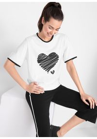 bonprix - Długi shirt sportowy (2 szt.), krótki rękaw. Kolor: biały. Długość rękawa: krótki rękaw. Długość: krótkie. Styl: sportowy