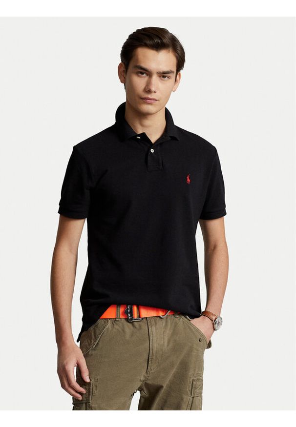 Polo Ralph Lauren Polo Core Replen 710795080 Czarny Slim Fit. Typ kołnierza: polo. Kolor: czarny. Materiał: bawełna