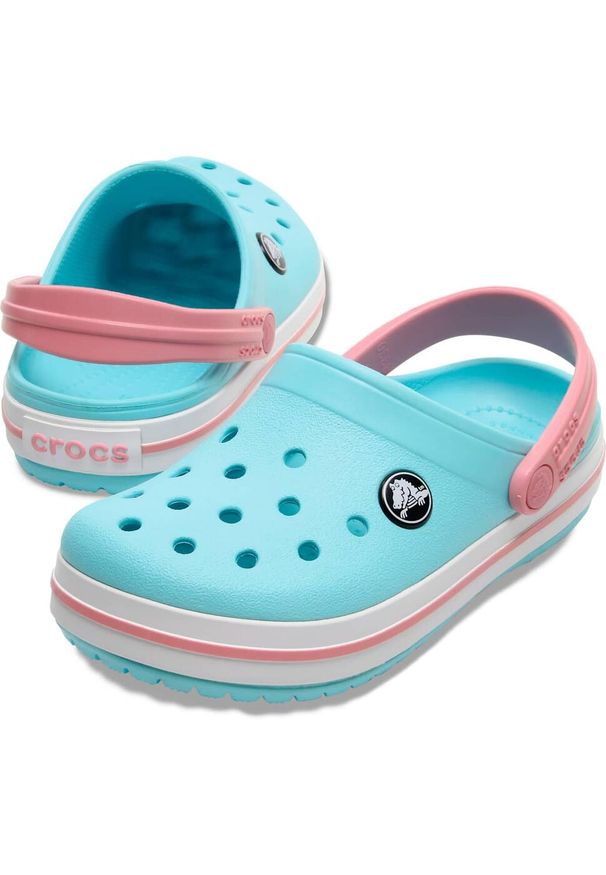 Buty klapki sandały chodaki dziecięce Crocs Crocband Clog. Kolor: wielokolorowy, różowy, niebieski