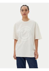 Hugo - HUGO T-Shirt 50511471 Beżowy Oversize. Kolor: beżowy. Materiał: bawełna