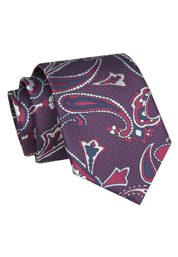Alties - Krawat - ALTIES - Odcienie Bordo, Duży Wzór. Kolor: czerwony. Materiał: tkanina. Styl: elegancki, wizytowy