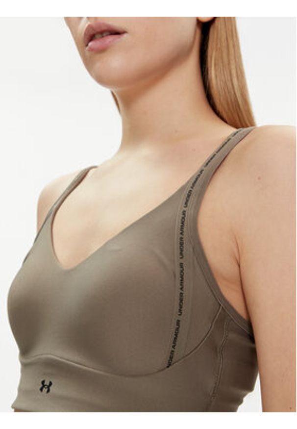 Under Armour Biustonosz sportowy Ua Infinity Low Strappy Bra 1384128-200 Szary Fitted Fit. Kolor: szary. Materiał: syntetyk
