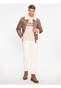 Pepe Jeans Bluza Mun PM582519 Beżowy Regular Fit. Kolor: beżowy. Materiał: bawełna #4