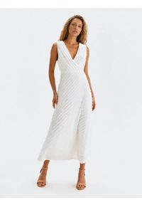 Sinsay - Sukienka midi z falbanami - kremowy. Kolor: kremowy. Długość: midi #1