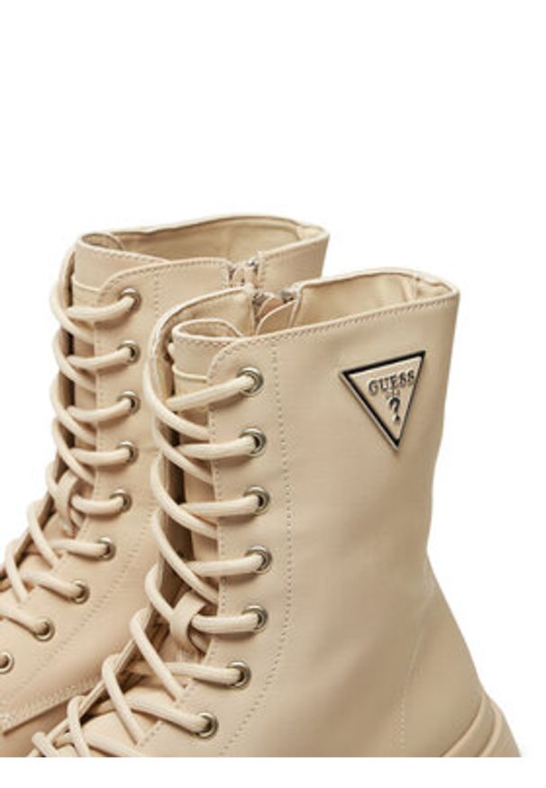 Guess Botki FLPPAM FAB10 Beżowy. Kolor: beżowy. Materiał: skóra