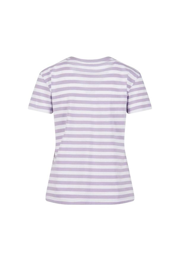 Urban Classics - T-shirt Damski W Paski Standardowy. Kolor: fioletowy, różowy, biały, wielokolorowy. Wzór: paski. Sport: turystyka piesza