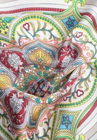 Renee - Żółte Satynowe Ponczo z Jedwabiem i Wiskozą w Stylu Boho Prixeis. Okazja: na co dzień. Kolor: żółty. Materiał: wiskoza, jedwab, satyna. Wzór: nadruk. Styl: boho #6