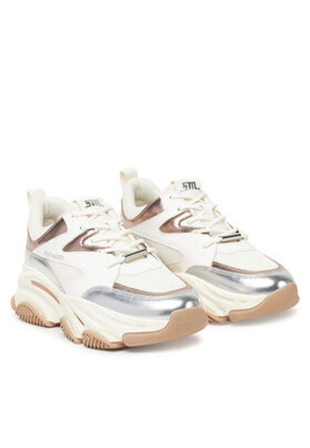 Steve Madden Sneakersy Progressive SM19000096 Srebrny. Kolor: srebrny. Materiał: materiał
