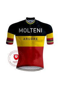 Camisola de ciclismo retro - Molteni Belgian Champion Jersey - REDTED. Kolor: żółty, czarny. Materiał: poliester