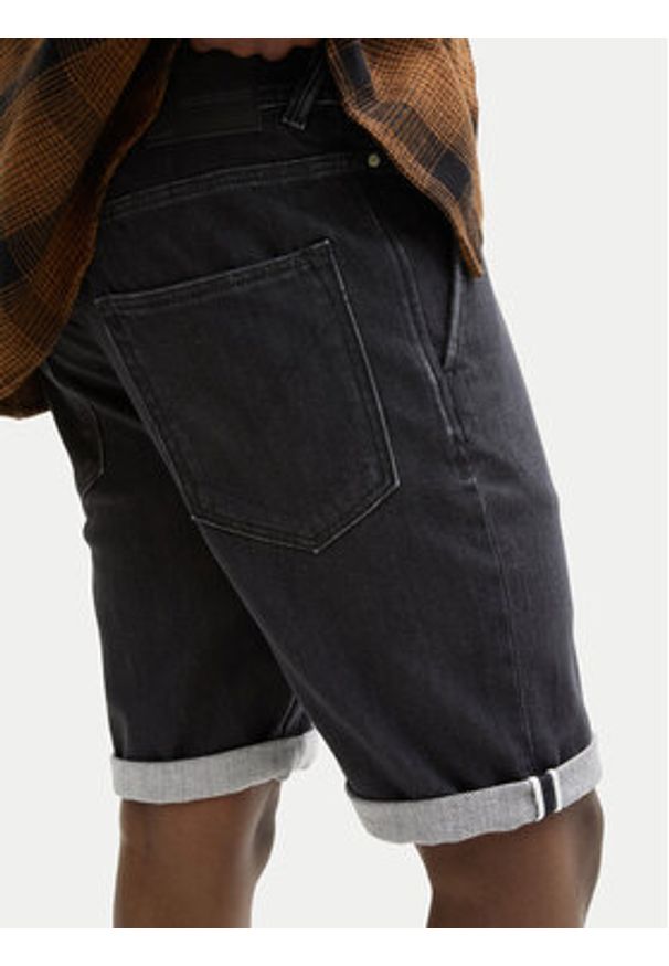 Tom Tailor Denim Szorty jeansowe 1044986 Czarny Straight Fit. Kolor: czarny. Materiał: bawełna