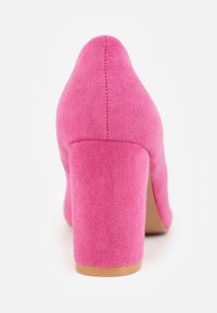 Born2be - Fuksjowe Klasyczne Czółenka na Obcasie Vices ze Skórzaną Wkładką Maithria. Okazja: na spotkanie biznesowe, do pracy. Kolor: różowy. Materiał: skóra. Obcas: na obcasie. Styl: klasyczny. Wysokość obcasa: średni #5