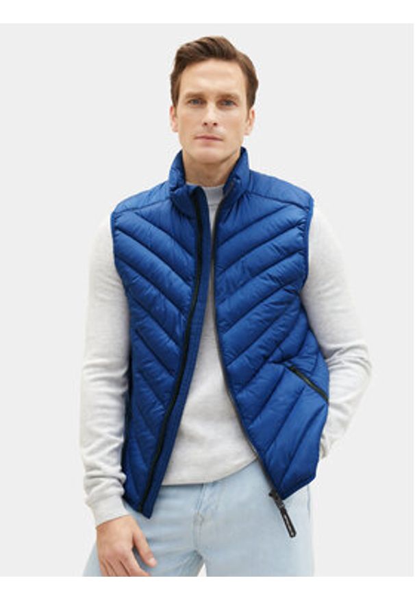 Tom Tailor Kamizelka 1036072 Niebieski Regular Fit. Kolor: niebieski. Materiał: syntetyk