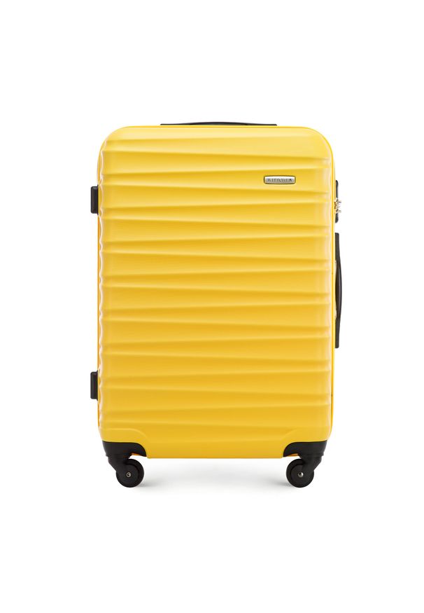 Wittchen - Średnia walizka z ABS-u z żebrowaniem żółta. Kolor: żółty. Materiał: guma