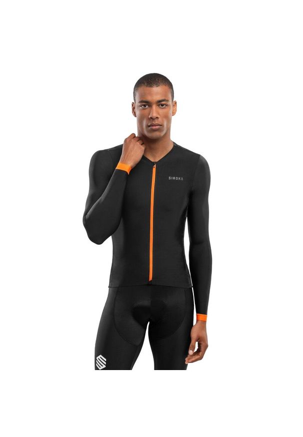 SIROKO - Męska ultralekka koszulka rowerowa Kolarstwo Siroko SRX Roselend. Kolor: wielokolorowy, czarny, pomarańczowy. Materiał: nylon. Sport: kolarstwo